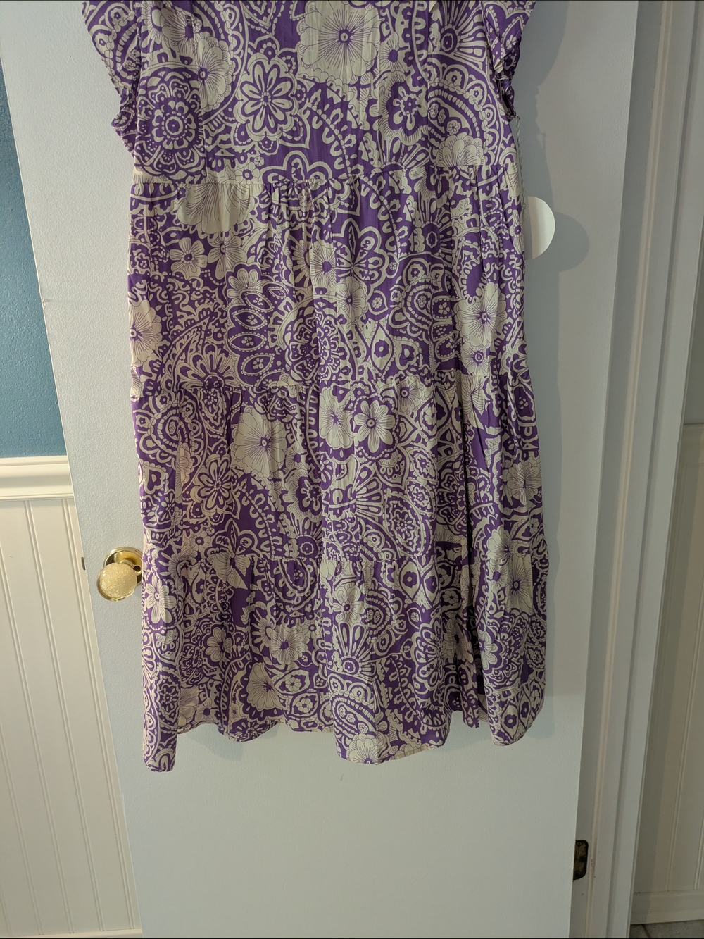Umgee Purple and Cream Printed Midi Dress - Picture 8 of 14